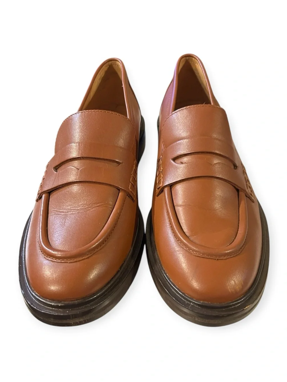 Madewell Women's Tan Leather Penny Loafers